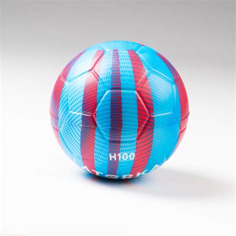 Sports ball size (diameter) comparison. Kids' Beginner Handball Ball H100 - Blue/Red