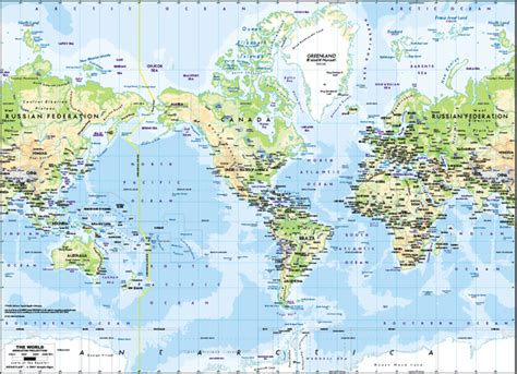 Americas Centered Physical Mercator Wall Map By Map Resources Mapsales