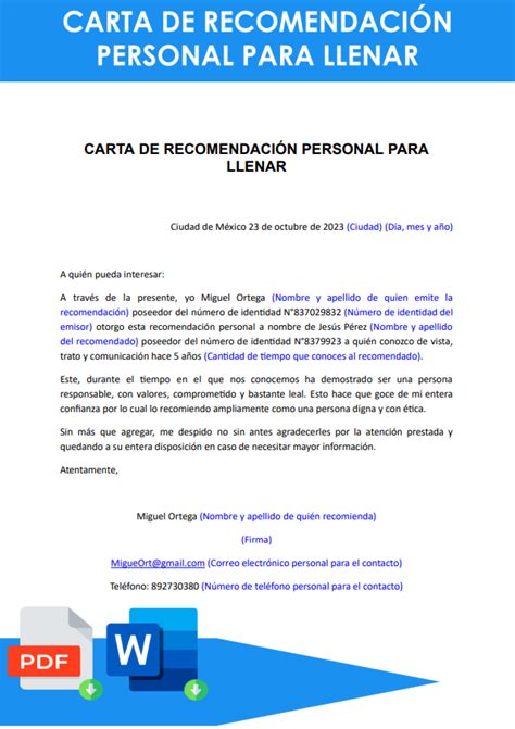 Carta De Recomendaci N Personal Y Laboral Formato Ejemplos Y Una Gu A F Cil Para Poder