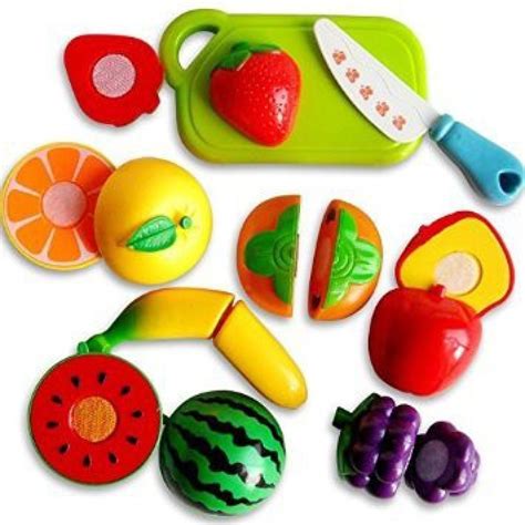 Meeras Realistic Sliceable Fruits Cutting Play Toy Set With Velcro