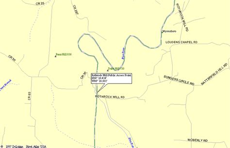 Map Of Public Access Point On Blue River In Indiana