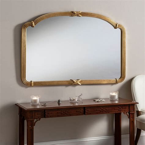 Over Mantle Ribbed Mirror