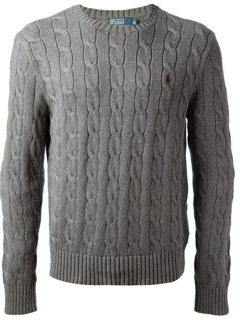 Shop ralph lauren women's sweaters at up to 70% off! Polo Ralph Lauren Cable Knit Sweater in Grey (Gray) for ...