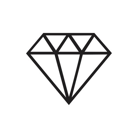 Diamond Vector Icon Template Black Color Editable Diamond Vector Icon