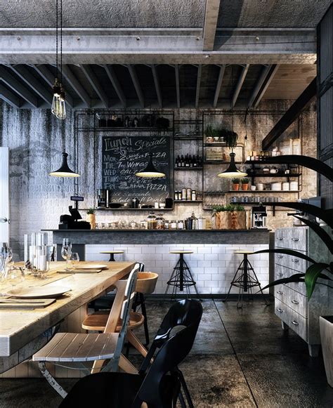 LOFT CAFE BAR DESIGN On Behance Cafe Bar Design Loft Cafe Loft Design