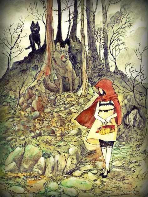 Red And The Wolves Red Riding Hood Art Red Riding Hood Fairy Tales