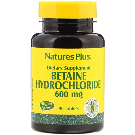 Natures Plus Betaine Hydrochloride 600 Mg 90 Tablets