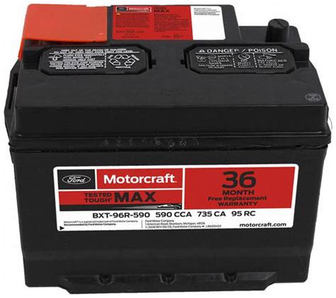 Motorcraft Tested Tough Max Battery Group Size 96r Bxt96r590 Oreill