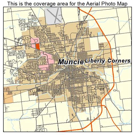 Aerial Photography Map Of Muncie In Indiana