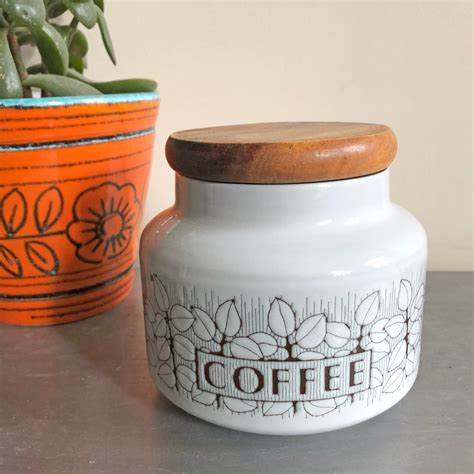 Hornsea Charisma Coffee Canister With Wooden Lid Vintage Etsy Uk In
