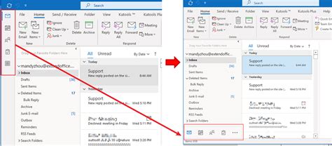 How To Move Navigation Bar From Left Side To The Bottom In Outlook