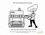 Coloring Chef Oven Bread Baking Solus Sheets Cooking Nutrition Sheet Printables Education Box Fresh Printable Children Kitchen Class Bakes sketch template