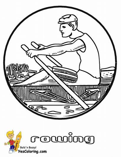 Coloring Boat Rowing Crew Printables Rower Yescoloring
