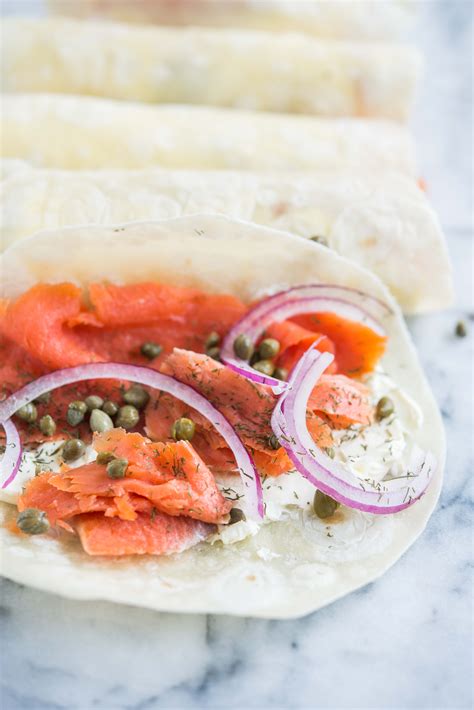 Smoked Salmon Lunch Wraps With Cream Cheese And Capers Fed And Fit