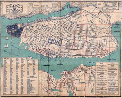 Map Of Halifax In Nova Scotia 1749 Vintage Home Deco Style Old Wall