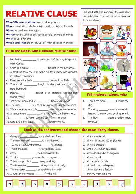 Relative Clause Esl Worksheet By Shusu Euphe