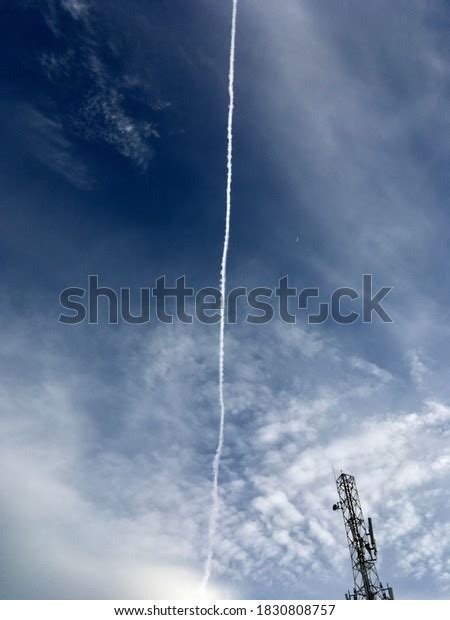 Straight White Line Cloud Blue Sky Stock Photo Edit Now 1830808757