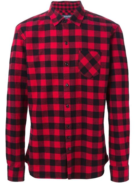 Woolrich Cotton Checked Shirt In Red For Men Lyst