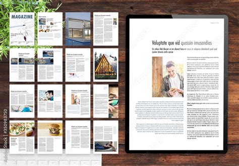 Minimalist Digital Magazine Layout Stock Template Adobe Stock