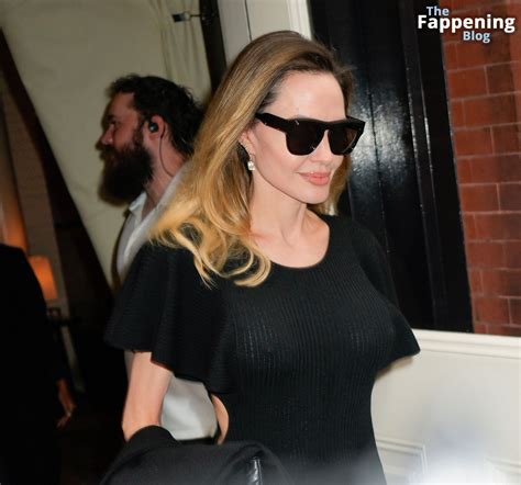 Braless Angelina Jolie Bids Farewell With A Wave Exiting New Yorks Soho Hotel Photos