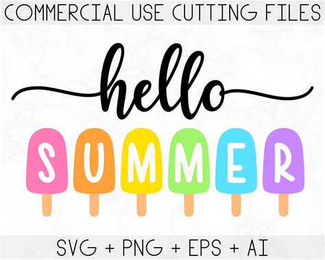 Hello Summer Popsicles Svg Summer Sign Svg Summer Svg Etsy
