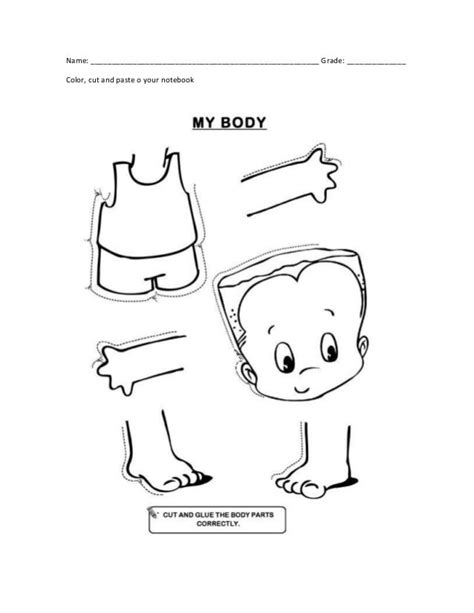 Body Parts Worksheet Cut And Paste Whole Body Listening Cut And Paste