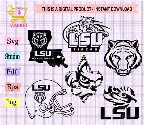 Lsu Svg Bundle Tigers Louisiana State University Svg Cut Files