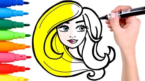 Aprende a dibujar a Barbie Colorear para niños YouTube