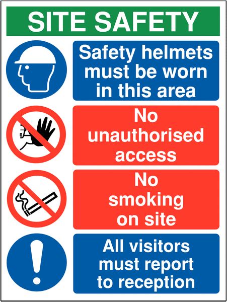 Buildingconstruction Multi Message Warning Sign Including Safety