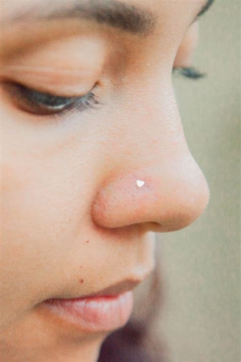 Tiny Heart Nose Piercing