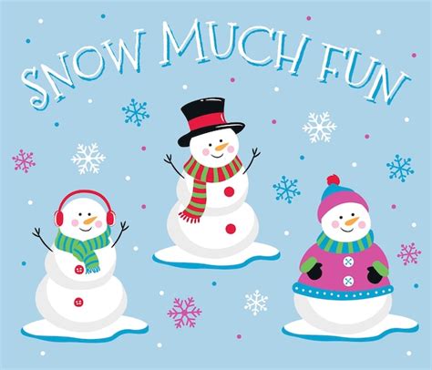Premium Vector Snow Much Fun Christmas Cute Snowman Characters Vector Design