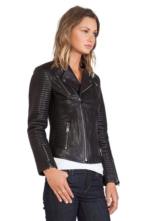 Anine Bing Classic Leather Jacket In Black From Leather