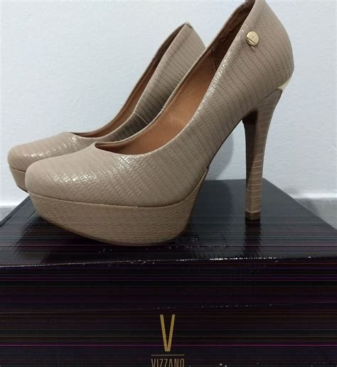 Scarpin Vizzano Bege Nude Sapato Feminino Vizzano Usado Enjoei