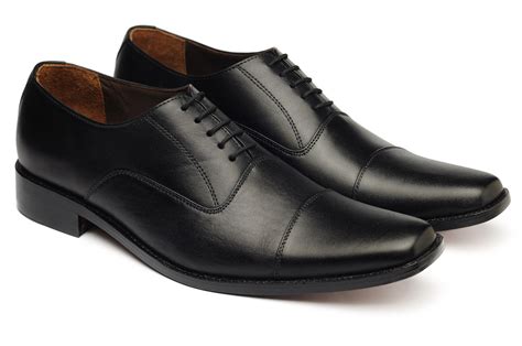 Handmade Men Black Oxford Shoes Mens Black Dress Shoes Men Real