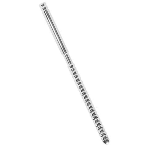 Rouge Stainless Steel Ribbed Solid Urethral Probe 165 Cm Long Sex Toys At Adult Empire