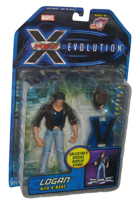 Marvel X Men Evolution Toy Biz 2001 Logan Figure W X Base