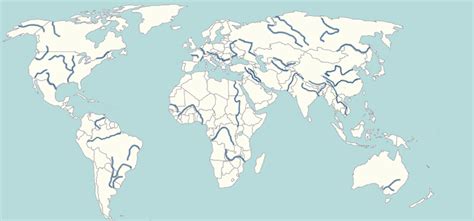 6 Free Printable World River Map - [Outline] | World Map With Countries
