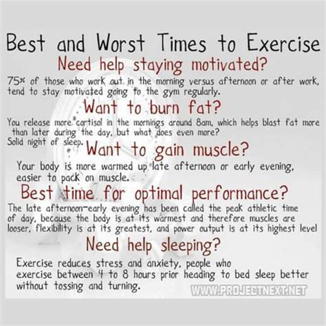 Best And Worst Time To Exercise Motivation Fat Burn Gain Muscle