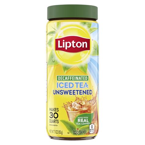 Lipton Decaffeinated Iced Tea Unsweetened Iced Tea Mix Smartlabel