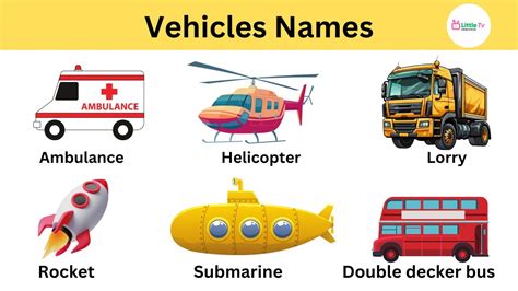 Vehicles Vocabulary Words Mode Of Transport Vehicle Names Types Of