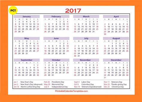 Free Printable calendar 2017 - Printable Calendar Templates