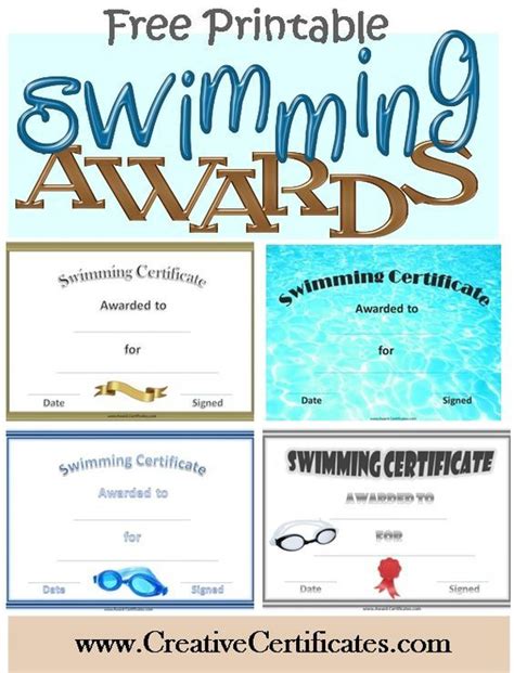 Free Printable Swimming Certificates And Awards Swimming In Editable