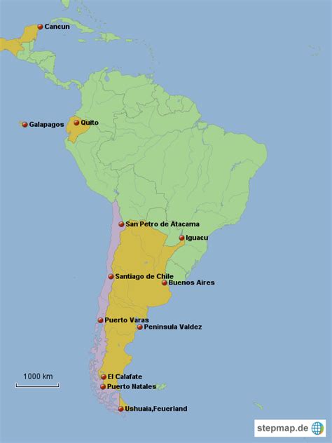 Stepmap America Latina Landkarte Für Südamerika