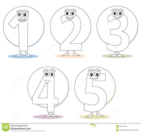Free homeschooling and educational printables. Numbers For Coloring Books, Part 1 Stock Images - Image ...