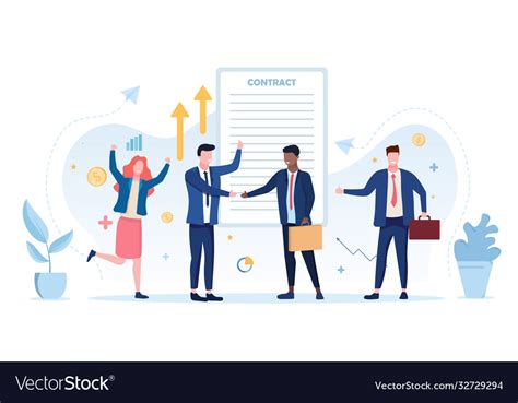 Business Contract Conclusion Royalty Free Vector Image