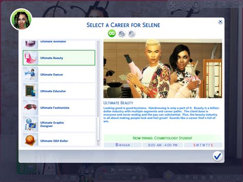 Mod The Sims Ultimate Beauty Career Tested With 122018 Patch