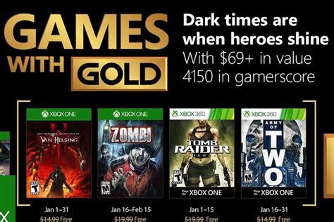 ¡echa un vistazo a nuestras ofertas semanales y especiales! Juegos gratis para Xbox One y 360 en enero de 2018 con Gold