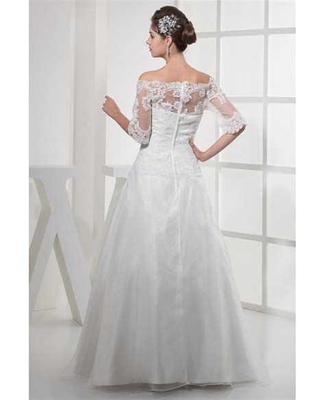 Lace Half Sleeves Long Tulle Wedding Dress Oph1120 2609
