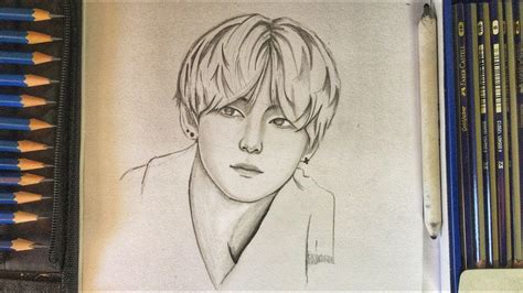 Kim Taehyung Beginner Bts V Drawings Easy How To Draw Kim Taehyung Drawing Easy V From Bts