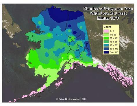 Deep Cold: Alaska Weather & Climate: Minus 10°F Climatology